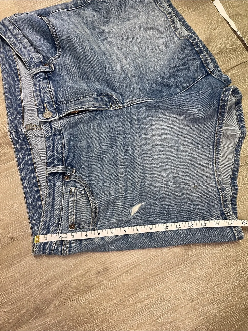 torrid Light Blue Distressed Denim Shorts